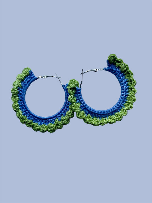 Créoles vert/bleu